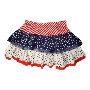 I Live For Weekends Little Girl's Patriotic Star and Stripe Skort Size 4t